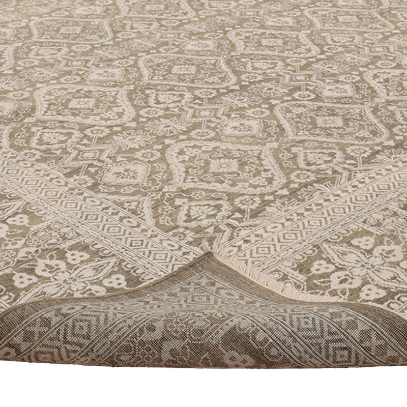 Grey Traditional Wool Silk Blend Rug - 10' x 14'2"