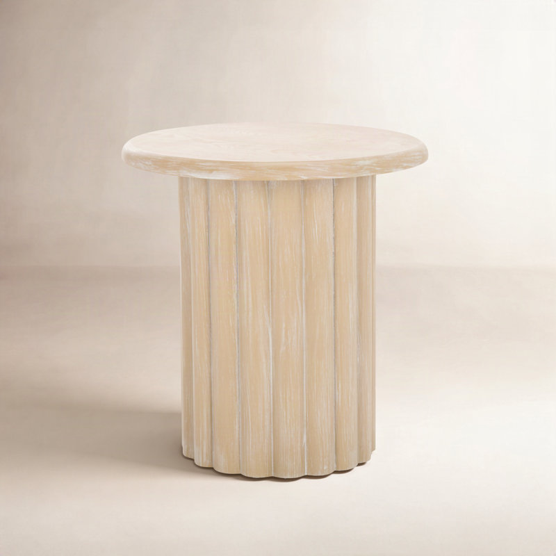 Oblak Monka End Table, Bleached White