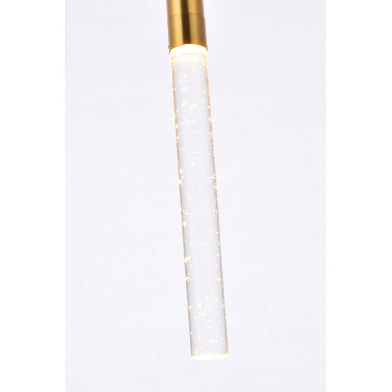 Luminaire suspendu cylindrique à DEL 1 lumière Isabella, Or