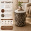Tabouret d'appoint en marbre avec tabouret d'appoint 11,5 x 11,5 x 20 po avec structure en bois d'acacia | Table d'appoint décorative pour le salon et la chambre à coucher