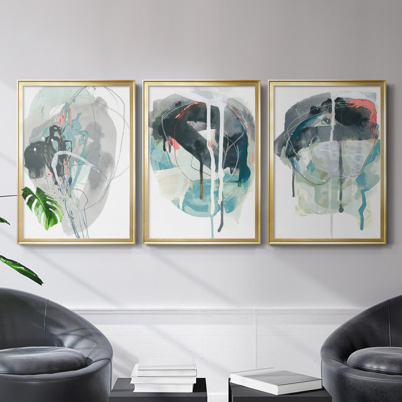 «Stone Aperture I», toile encadrée de qualité supérieure - prête à être accrochée, Cadre doré, H 42,5 po x l 61 po x P 2,5 po