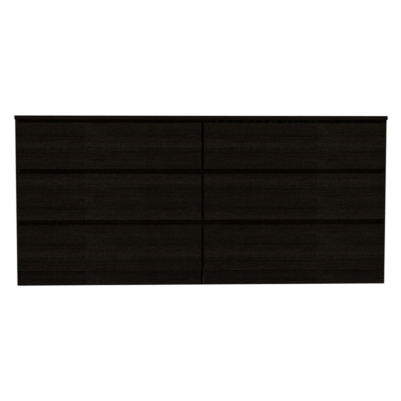 Commode double 6 tiroirs 60,47 "Alohna Randwick, Noir
