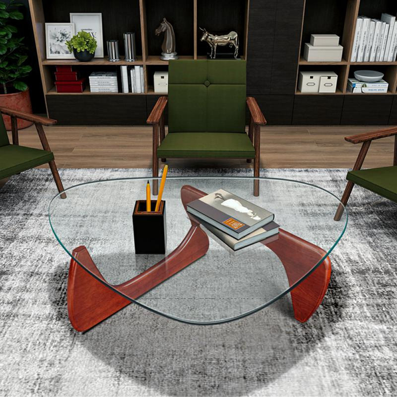 Carmila Glass Top Coffee Table, Brown