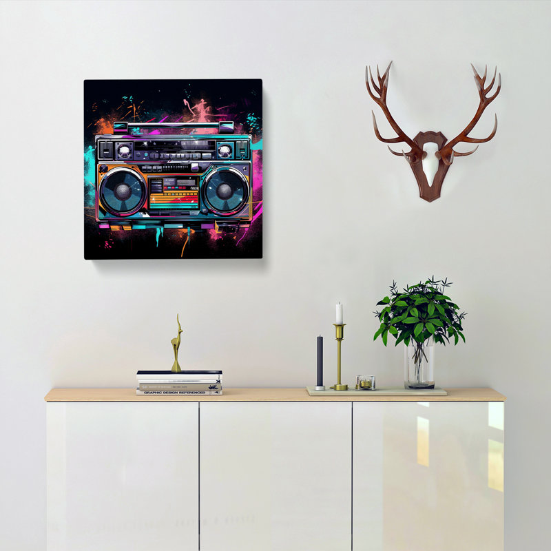 Boombox Digital Art No.2 - Wrapped Canvas