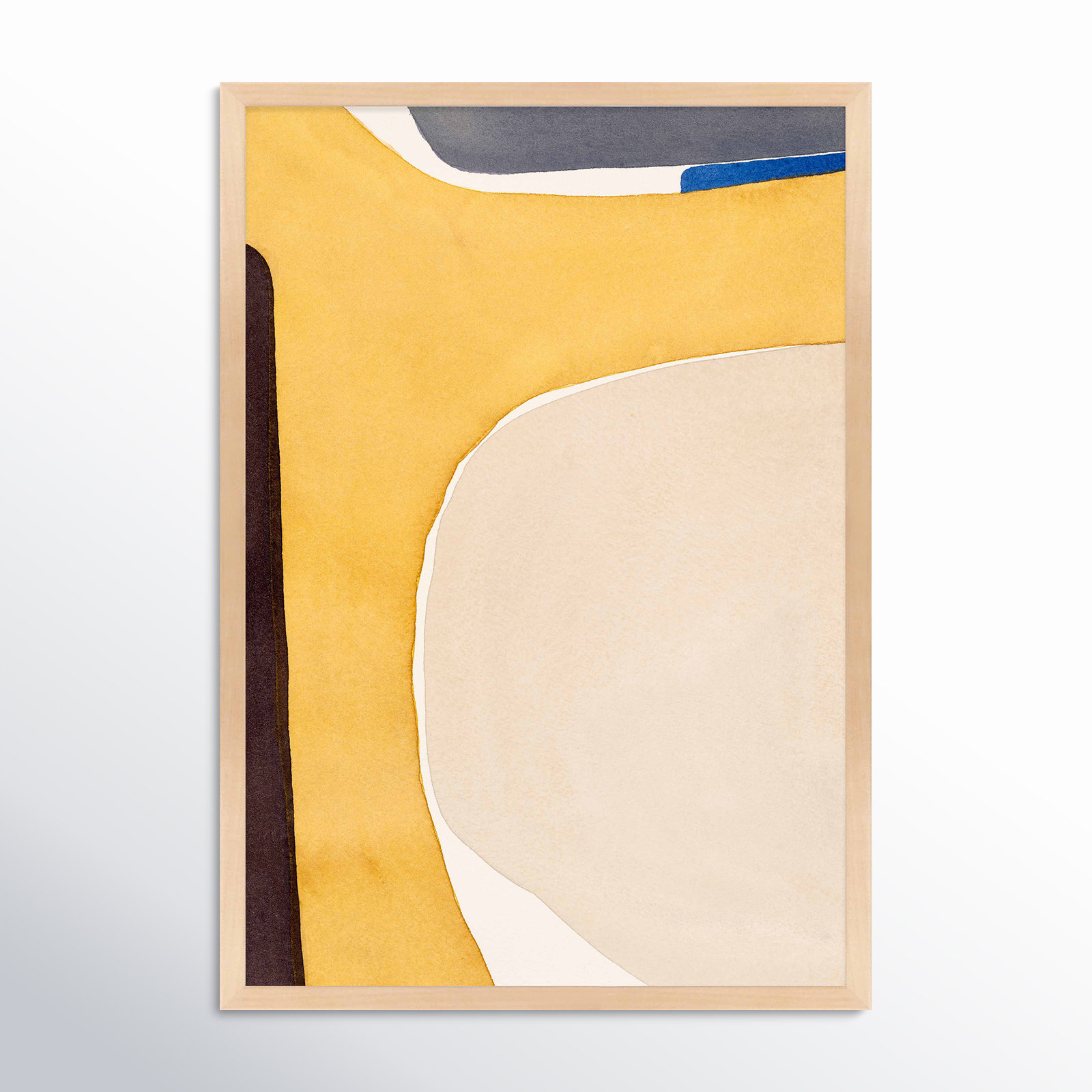 Hint Of Cobalt by Julia Balfour, Maple Picture Framed Paper, 38" H x 26.5" W x 1.25" D