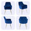 Ensemble de 2 chaises de salle à manger en velours avec pieds en métal-1089463836