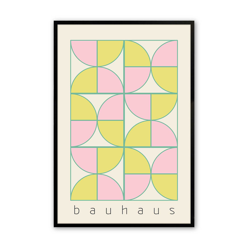 «Bauhaus Pastel Play» par Looks Printables, H 25 po x l 19 po x P 1,25 po, Papier avec cadre noir satiné
