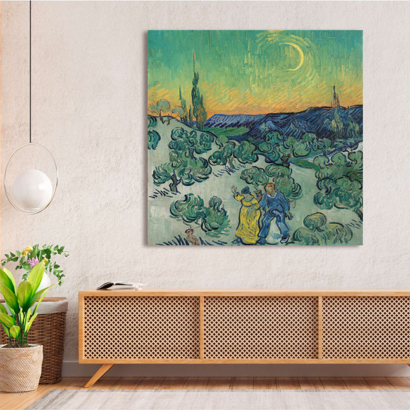 Walk At Dusk, 1890 by Vincent Van Gogh - Wrapped Canvas Print, 40cm H x 40cm W