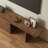 Modern Walnut Extendable TV Stand, Adjustable 63"–87" Console with Storage for TVs up to 85"