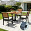 Ensemble de salle à manger de patio en PEHD pour 3 personnes avec fauteuils rembourrés
