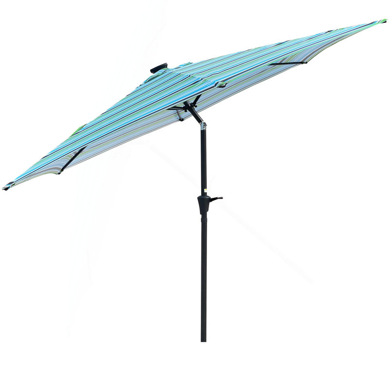 PARAPLUIE 9 PIEDS AVEC LUMIÈRE et rayures, Rayures bleues