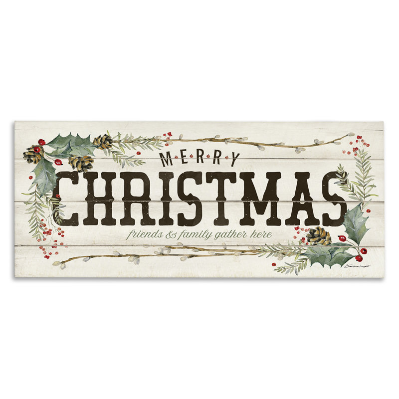 Panneau rustique «Merry Christmas Friends and Family», H 17 po x l 40 po x P 1,5 po