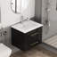 Meuble-lavabo mural moderne de 24 po avec lavabo en céramique et tiroirs doubles Alderidge