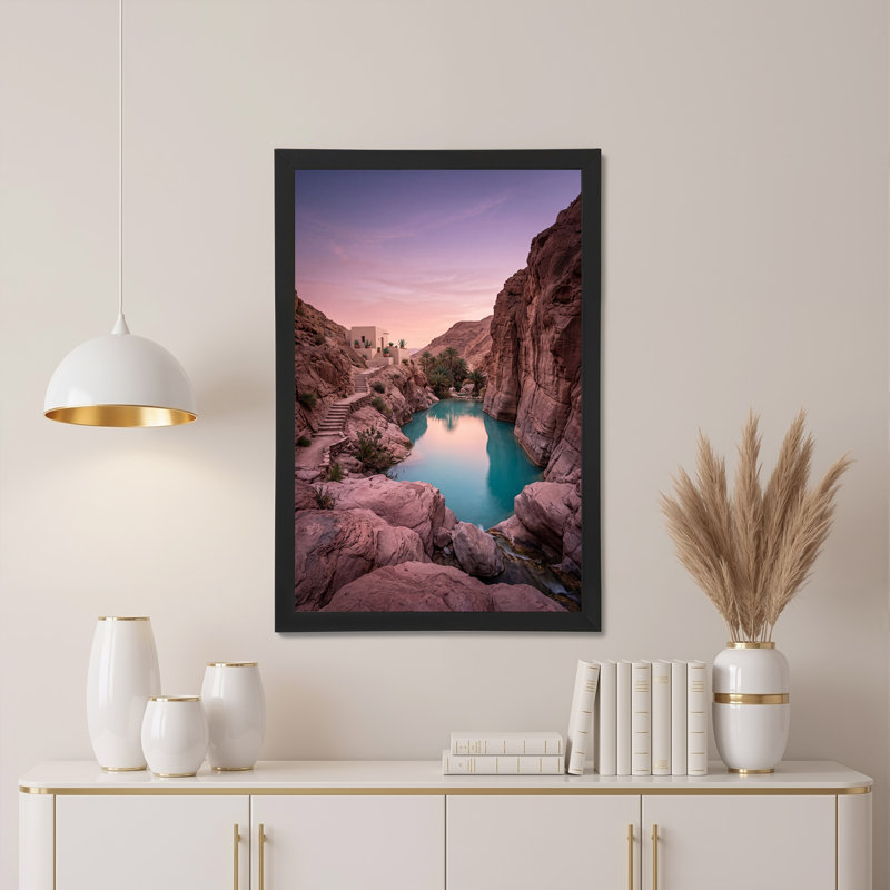 Art mural sur toile, "Desert Canyon Pool", 18"H x 12"W