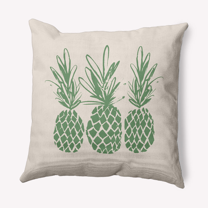 Coussin Pineapples, 20 po x 20 po, gris