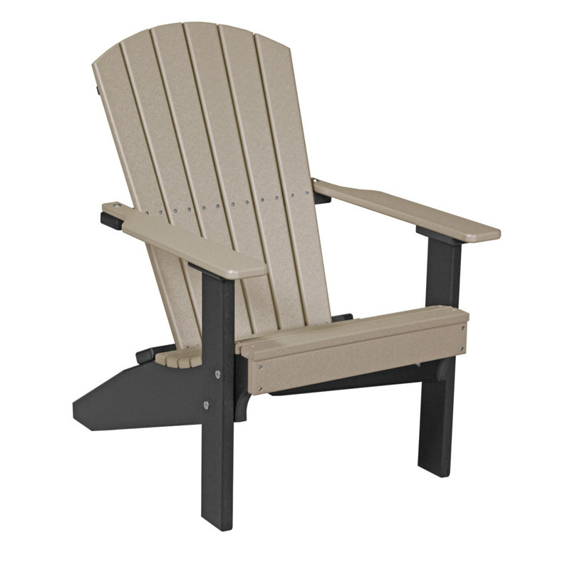 Chaise adirondack en plastique lakeside Kattamuri, Bois vieilli / noir