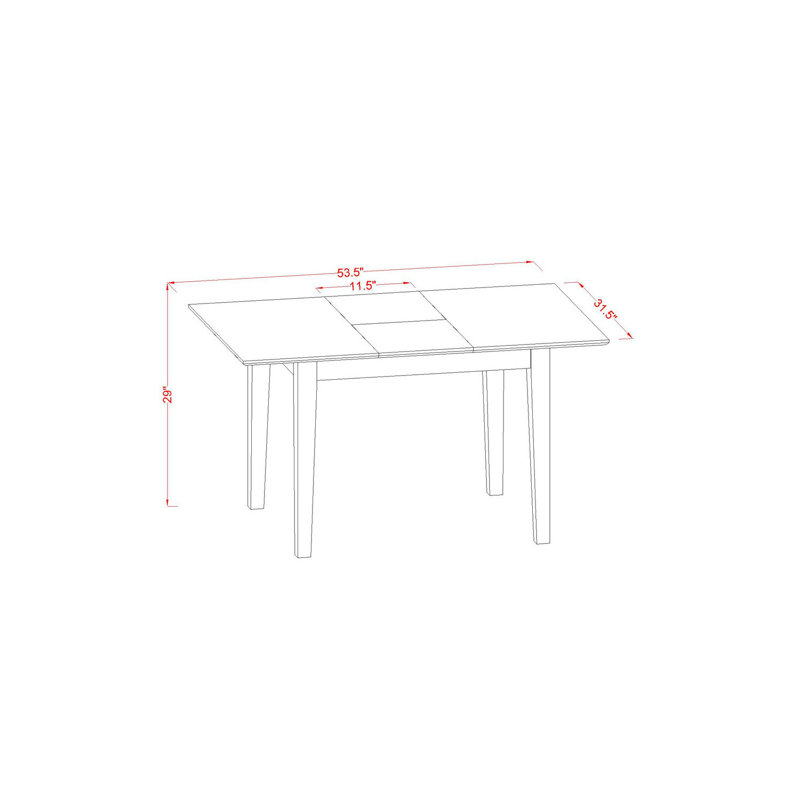 Edgao Butterfly Leaf Rubberwood Solid Wood Dining Set, 3 Pieces: 1 Table, 2 Chairs, Blanc