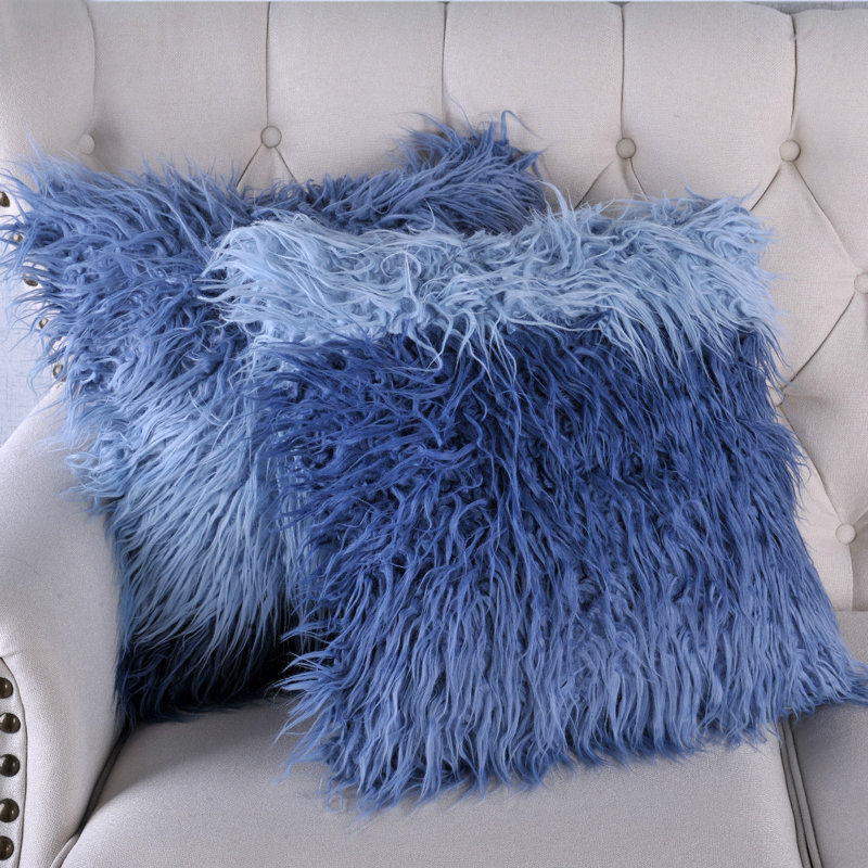 Housse de coussin Mongolian, Bleu