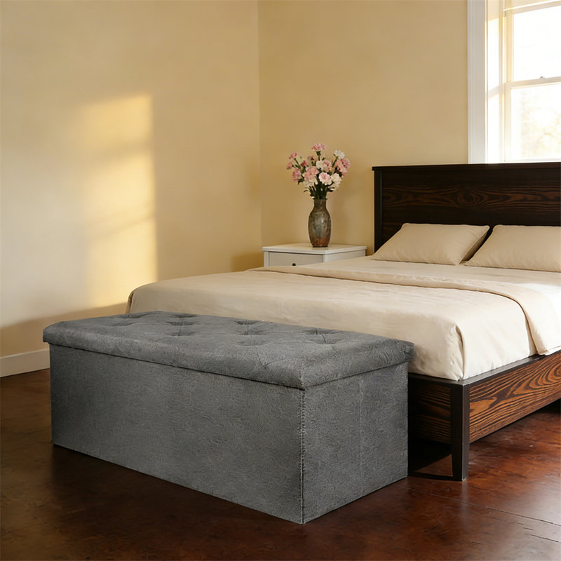 Banc de rangement avec repose-pieds 43 po