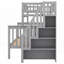 Lit superposé simple au-dessus de l'escalier robuste avec rangement (gris), aucun sommier nécessaire, assemblage facile-1597639711