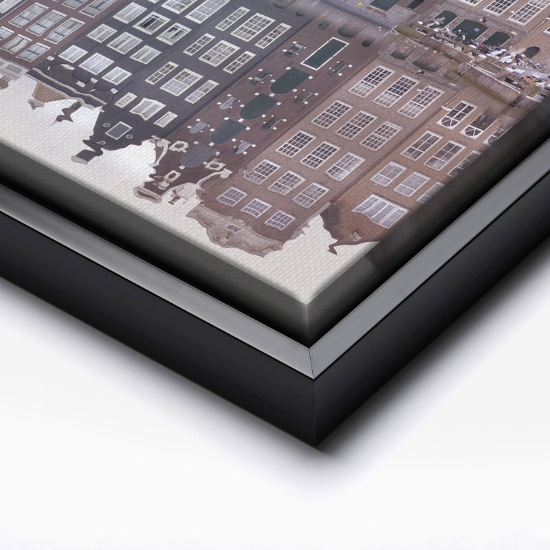Amsterdam House, Black Framed, Canvas, 08"H x 10"W