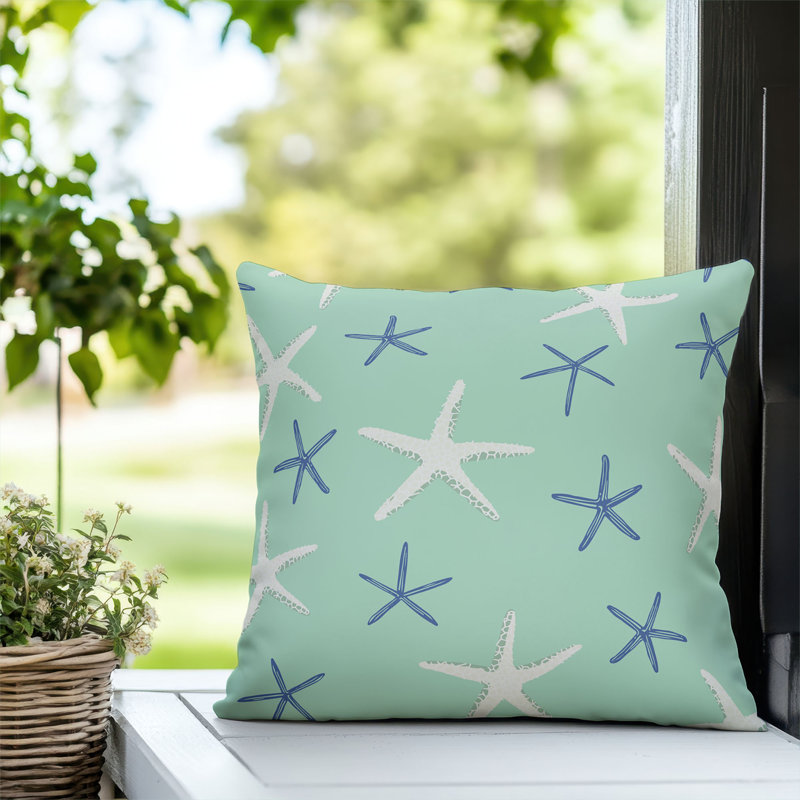 Coussin décoratif extérieur Starfish, Carré 20 po, Comme neuf