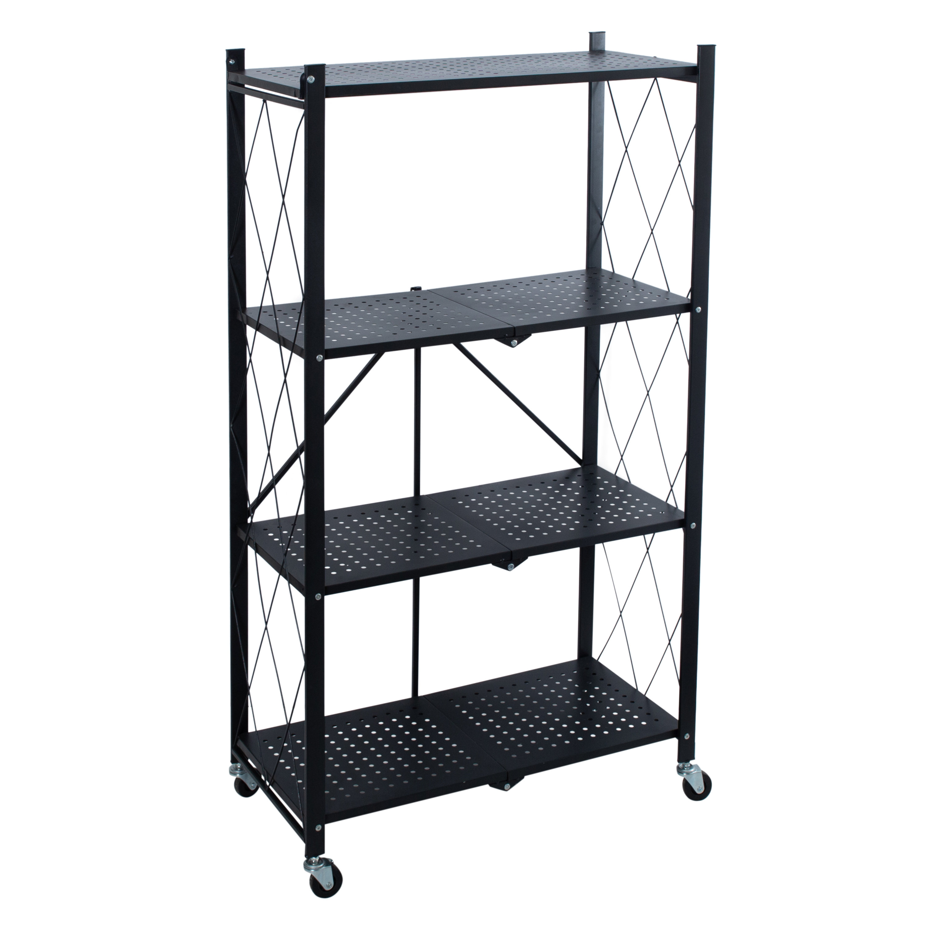 Rebrilliant Lomangino 27.95'' W Metal Shelving Unit with Wheels | Wayfair