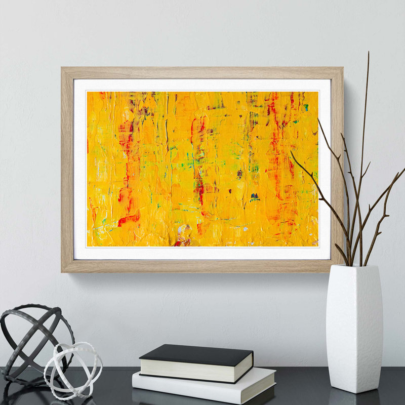 Abstract Art Painting Vol.414 by S.Johnson - Framed Print, 36cm H x 48cm W x 2cm D, Oak Framed