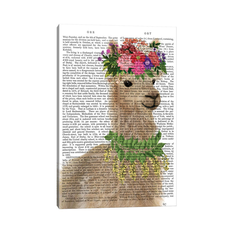 «Llama Bohemian 2» par Fab Funky, reproduction d'art graphique, H 12 po x l 8 po x P 0,75 po, Toile tendue, Aucun mat