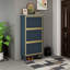 Étagère à chaussures à 3 portes en métal, armoire de rangement pour chaussures moderne autoportante, rotin en métal, pour vestibule