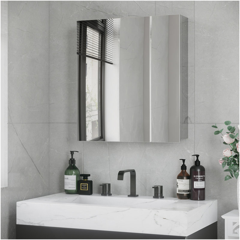 Miroir de salle de bain Kleankin, Argent argent