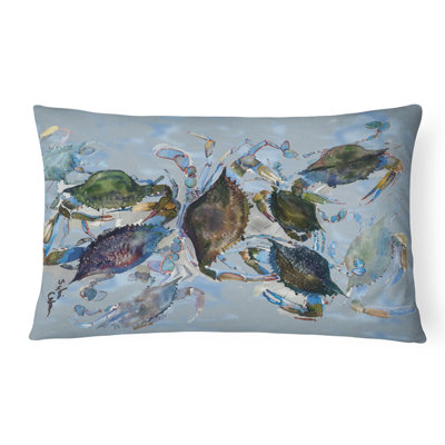 Coussin décoratif d’intérieur/d’extérieur à imprimé graphique crab