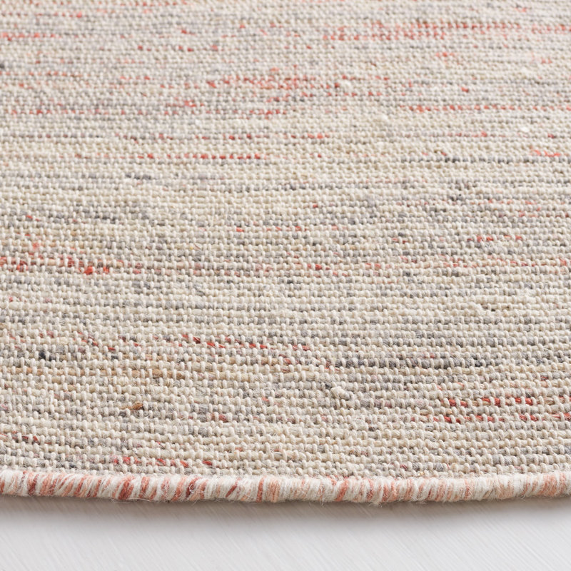 Haldor Natural Fiber Hand Woven Jute/Wool/Cotton Rug in Red/Gray, Rectangle 8' x 10'