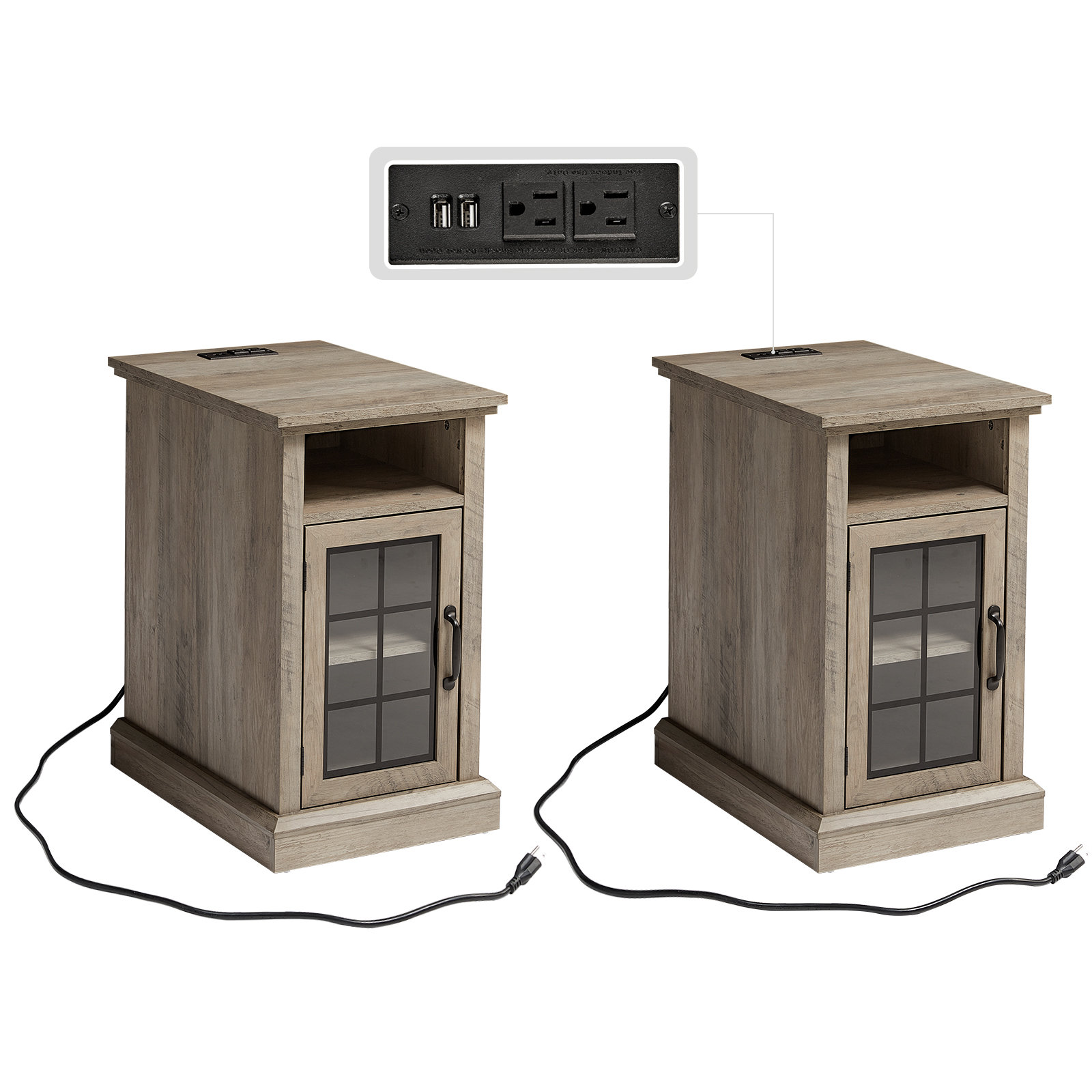 Lark Manor™ Annastazia 26'' End Table Set and Built-In Outlets ...