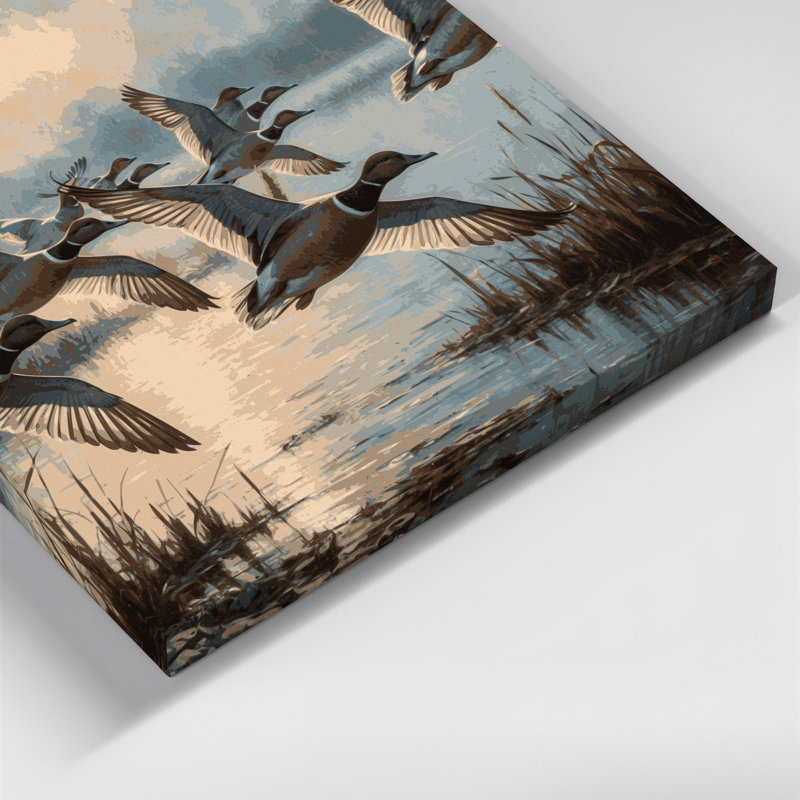 «Birds Northern Pintail», art mural sur toile beige, H 20 po x l 24 po