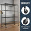 Étagère métallique robuste à 4 niveaux, 60 po L x 24 po P, réglable, avec roulettes-1518075910-1538485732