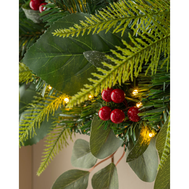 Faux Lighted Mixed Assortment 60cm Wreath