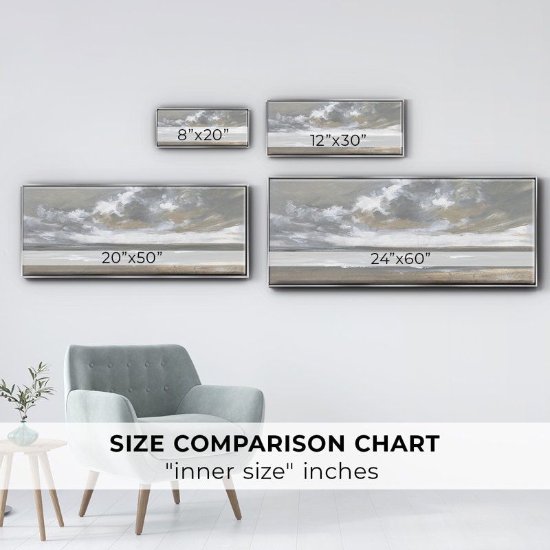 Windswept, reproduction d'art sur toile, Argent, H 12 po x l 30 po x P 1,5 po