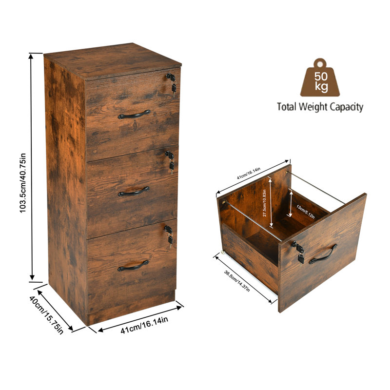 3 Drawer Accent Chest, Brown