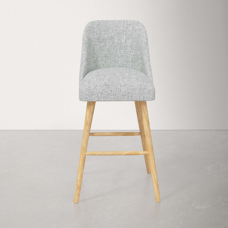 Gallie Upholstered Counter Stool, Bar Stool (31” Seat Height), Natural, Zuma Pumice Textured Linen