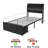 Twin Size Metal Bed Frame with Headboard & Storage Drawers, Black Platform Bed for Kids Teens Adults, No Box Spring Needed-2063317201