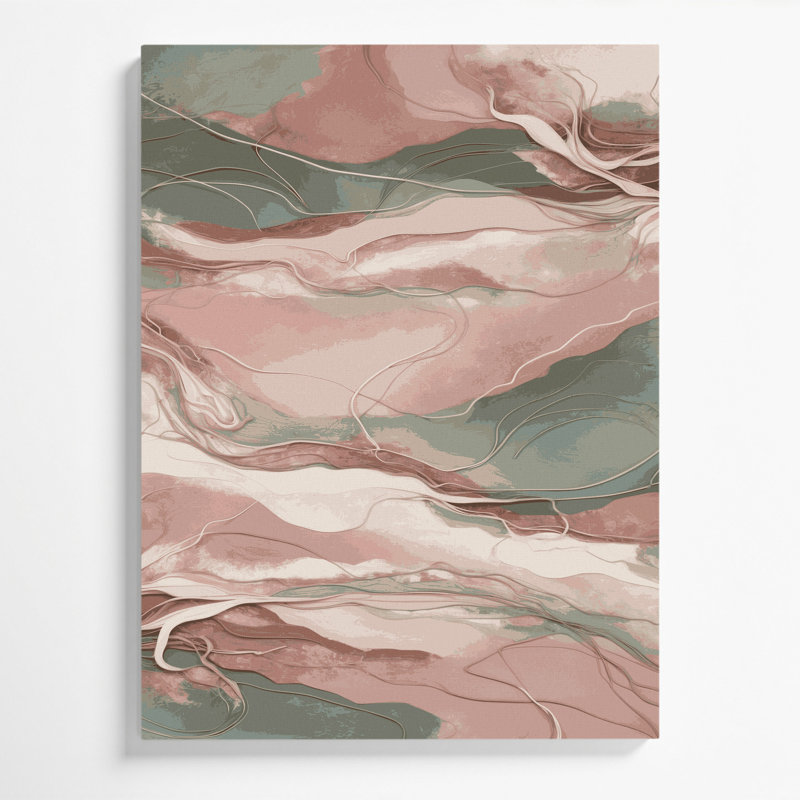 «Abstract Landscape 91», art mural sur toile brune, H 14 po x l 11 po