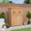 Remise de jardin en bois 4 pi x 1,5 pi avec fenêtres, bois naturel
