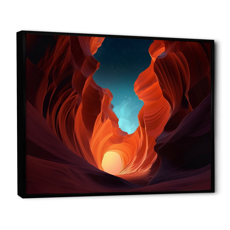 Magical Lower Canyon II sur impression sur toile, H 24 po x l 32 po x P 1 po, Cadre flottant noir