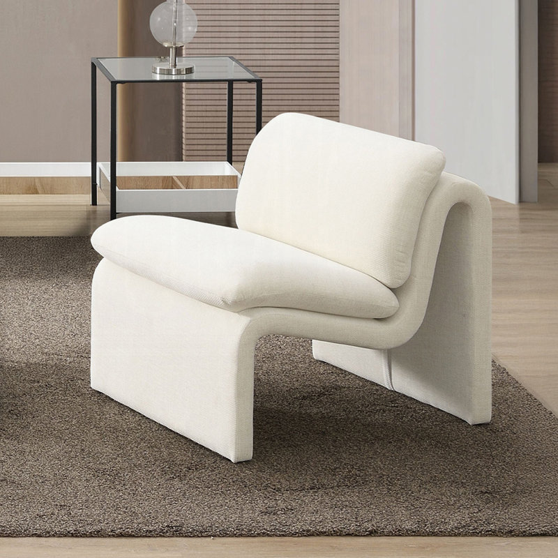 Fauteuil d'appoint l 26,4 po Boucle, Ivoire ivoire