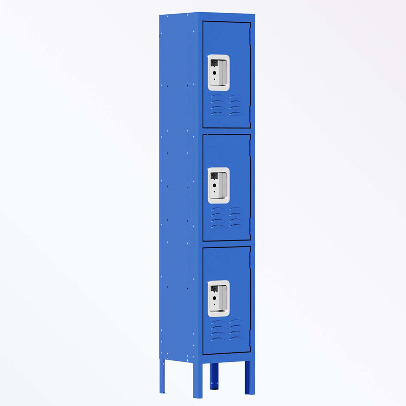 Casiers en métal avec 3 portes, Bleu