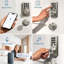 Serrure intelligente C30, serrure de porte d'entrée sans clé, clavier Wi-Fi intégré, pour portes avant, aucun pont requis, installation facile, télécommande de l'application-119417499