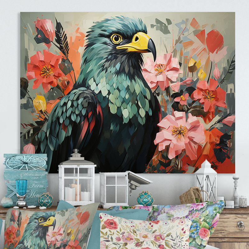 Green Green Vibrant Floral Portrait, H 24 po x l 32 po x P 1 po
