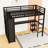 Metal Loft Bed with Wardrobe and Desk-96822139-96822022