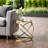 Garvyn Mirrored Glass Top End Table in Gold Finished, 20.18" H X 16.81" W X 16.81" D